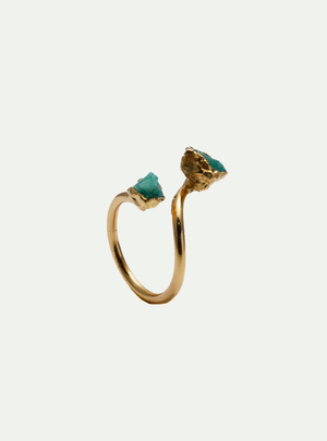 ANILLO CURVO DOS ESMERALDAS