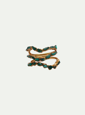 ANILLO ONDA TRIPLE ESMERALDA