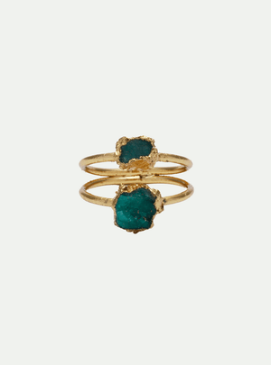 ANILLO DOBLE ESMERALDA - Lena Joyas