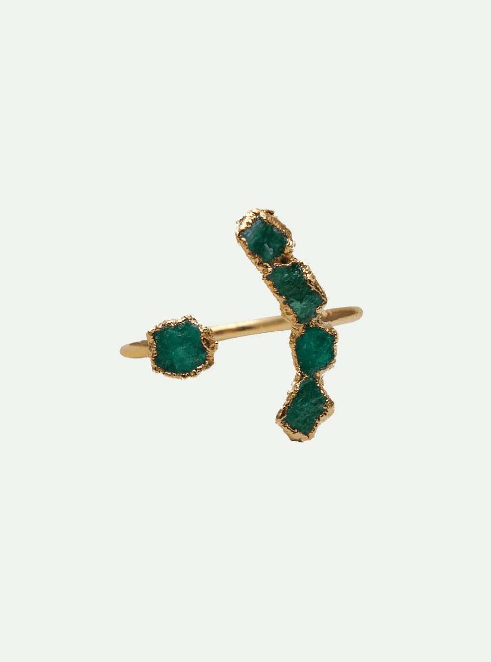 ANILLO MEDIA LUNA ESMERALDA - Lena Joyas
