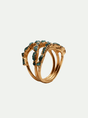 ANILLO ONDA TRIPLE ESMERALDA - Lena Joyas