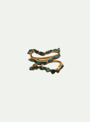 ANILLO ONDA TRIPLE ESMERALDA - Lena Joyas