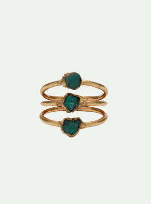 ANILLO TRES ESMERALDAS - Lena Joyas