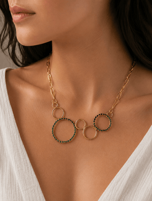 COLLAR EMERALD ORBIT - Lena Joyas